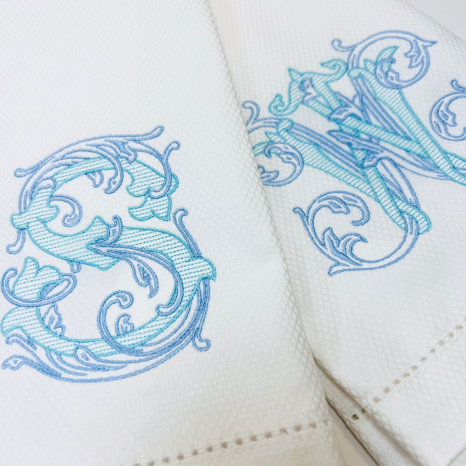 Single Letter Vintage Vine Towel